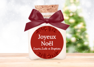 Bougie personnalisée noël