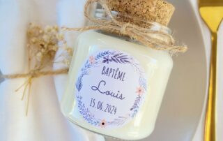 Bougie cadeau invité baptême grand modèle