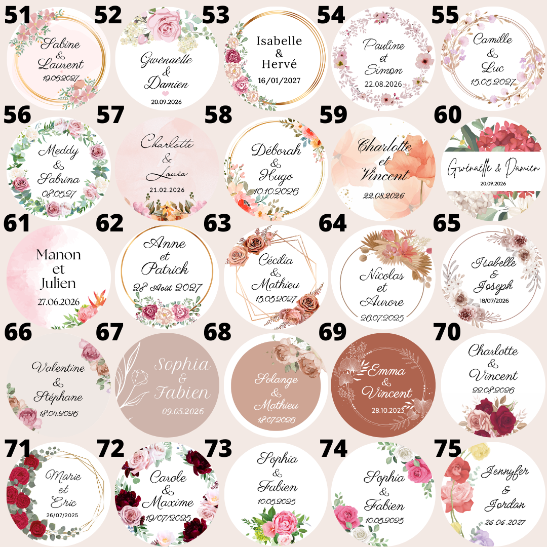 Bougies personnalisées mariage thème champêtre avec ficelle naturelle et étiquette kraft