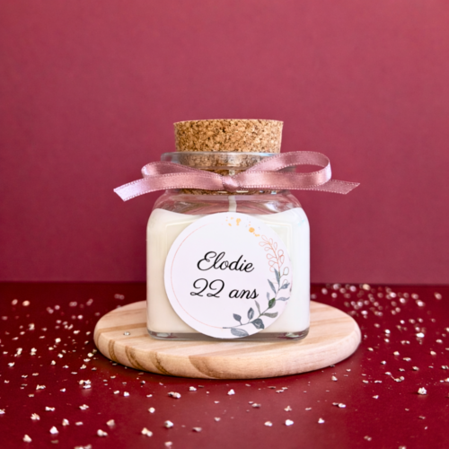 bougie personnalisable anniversaire homme femme