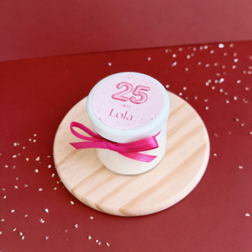 Bougie personnalisée anniversaire adulte 40ml avec bouchon metal et étiquette personnalisée