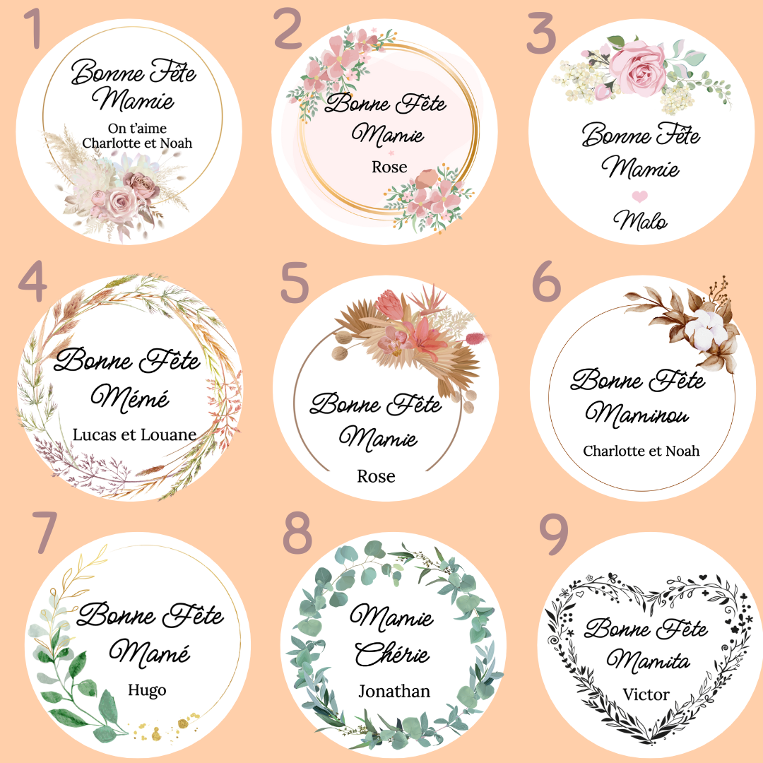 visuels à personnaliser bougie cadeau