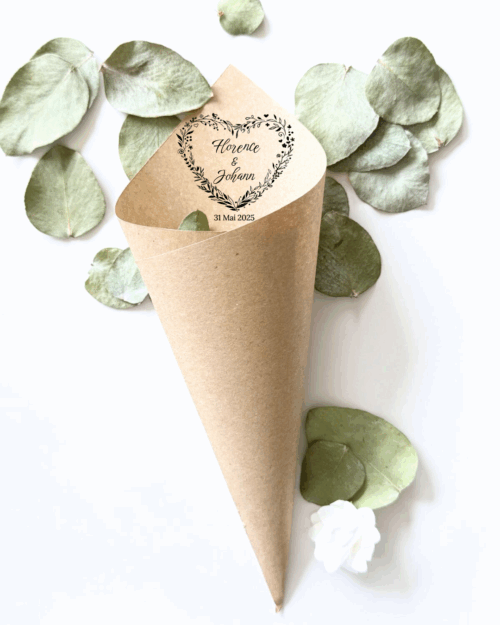 cornet de pétales d'eucalyptus