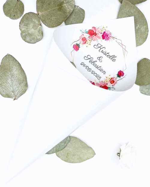 cornet de pétales d'eucalyptus
