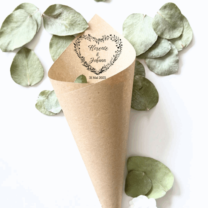 cornet de pétales d'eucalyptus