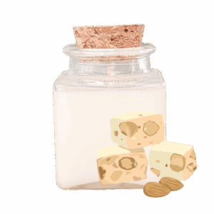 bougie au parfum nougat blanc