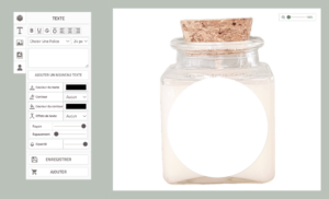 personnalisation d'une bougie dans le configurateur