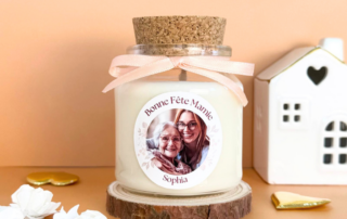 Étiquette personnalisée bougie Mamie – cadeau fête des mamies
