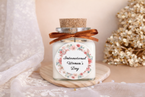 bougie personnalisée journée internationale de la femme