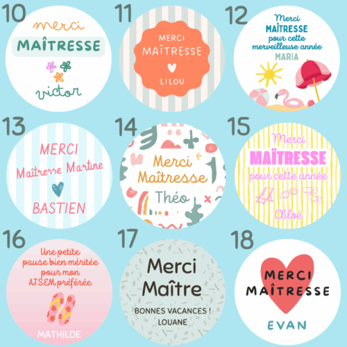 Bougie parfumée personnalisable avec prénom, message et nouveaux designs 2026 pour offrir un cadeau original à une maîtresse.