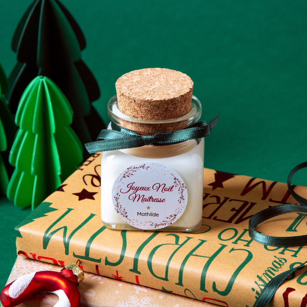 bougie personnalisable en ligne cadeau noël pas cher