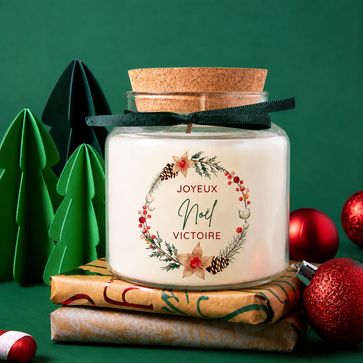 Bougie XXL personnalisée Noël